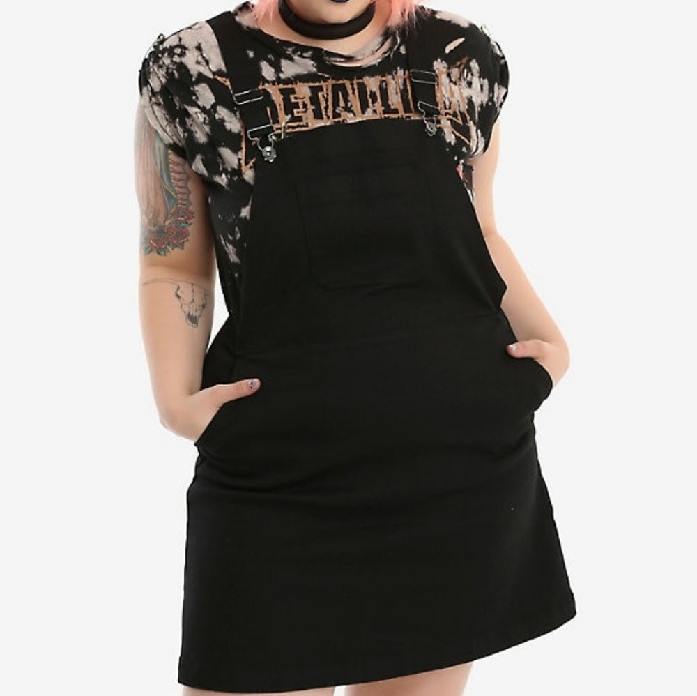 Blackheart Black Denim Overall Dress 2X